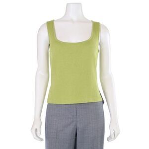 St John Santana Knit Top Scoop Neck size L Light Green